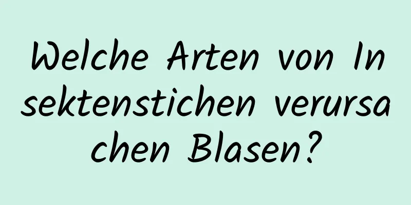 Welche Arten von Insektenstichen verursachen Blasen?