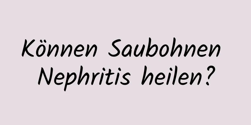 Können Saubohnen Nephritis heilen?