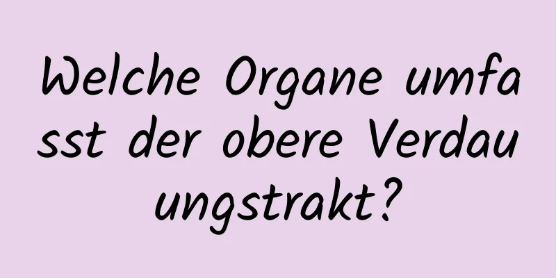 Welche Organe umfasst der obere Verdauungstrakt?