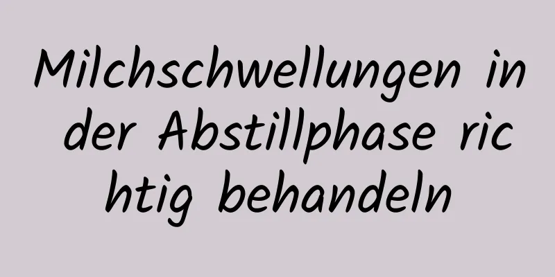 Milchschwellungen in der Abstillphase richtig behandeln