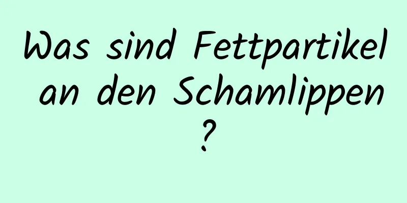 Was sind Fettpartikel an den Schamlippen?