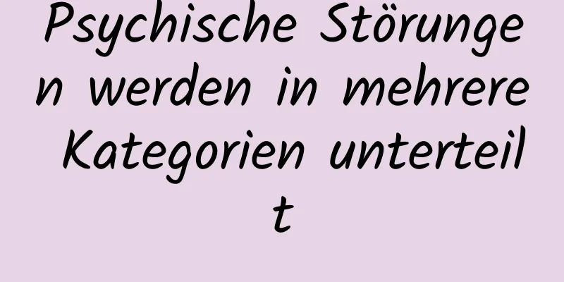 Psychische Störungen werden in mehrere Kategorien unterteilt