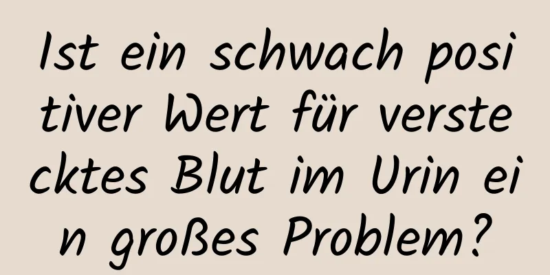 Ist ein schwach positiver Wert für verstecktes Blut im Urin ein großes Problem?