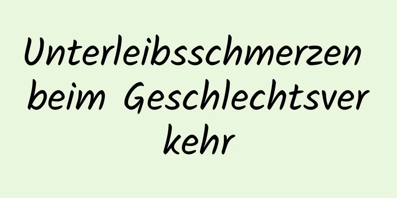 Unterleibsschmerzen beim Geschlechtsverkehr