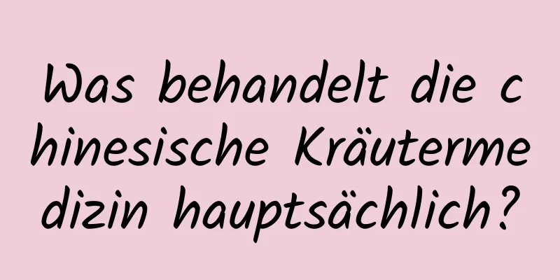 Was behandelt die chinesische Kräutermedizin hauptsächlich?