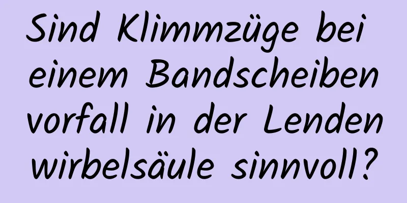 Sind Klimmzüge bei einem Bandscheibenvorfall in der Lendenwirbelsäule sinnvoll?