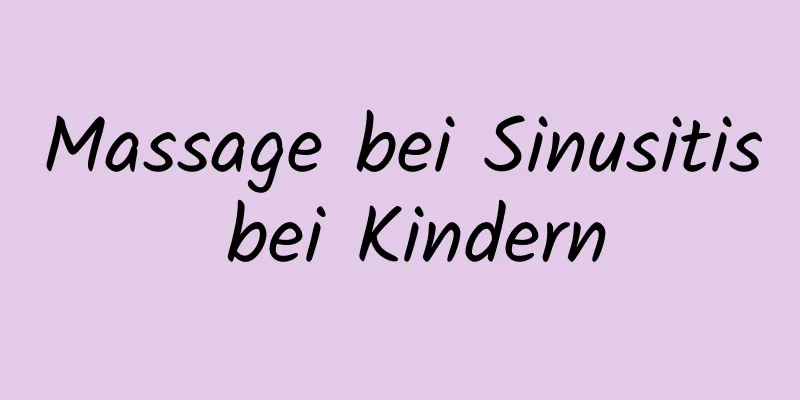 Massage bei Sinusitis bei Kindern