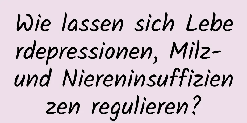 Wie lassen sich Leberdepressionen, Milz- und Niereninsuffizienzen regulieren?