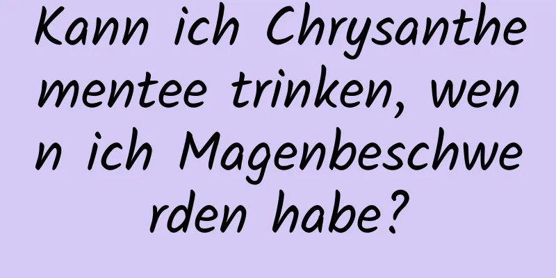 Kann ich Chrysanthementee trinken, wenn ich Magenbeschwerden habe?