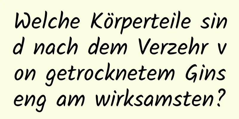 Welche Körperteile sind nach dem Verzehr von getrocknetem Ginseng am wirksamsten?