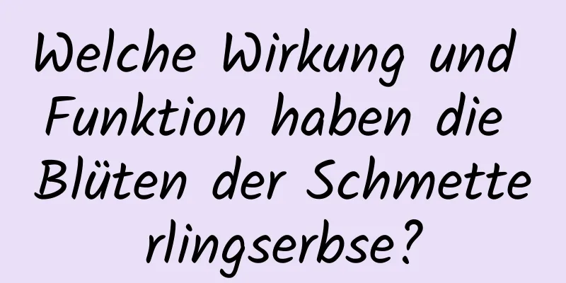 Welche Wirkung und Funktion haben die Blüten der Schmetterlingserbse?