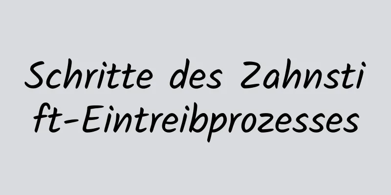 Schritte des Zahnstift-Eintreibprozesses