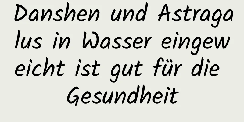 Danshen und Astragalus in Wasser eingeweicht ist gut für die Gesundheit