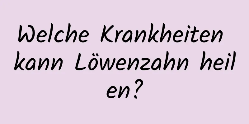 Welche Krankheiten kann Löwenzahn heilen?