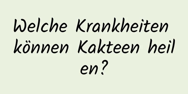 Welche Krankheiten können Kakteen heilen?