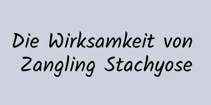 Die Wirksamkeit von Zangling Stachyose