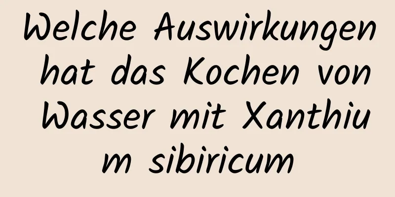 Welche Auswirkungen hat das Kochen von Wasser mit Xanthium sibiricum