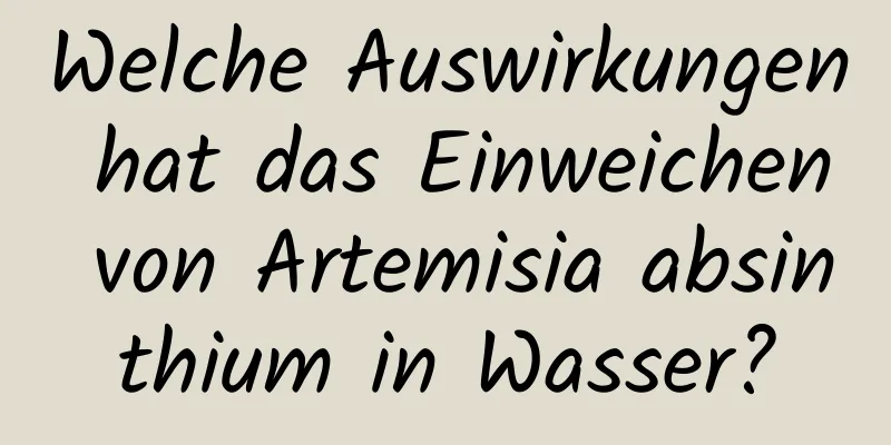 Welche Auswirkungen hat das Einweichen von Artemisia absinthium in Wasser?