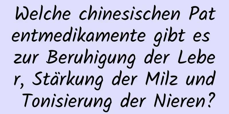 Welche chinesischen Patentmedikamente gibt es zur Beruhigung der Leber, Stärkung der Milz und Tonisierung der Nieren?