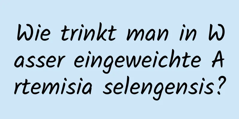 Wie trinkt man in Wasser eingeweichte Artemisia selengensis?