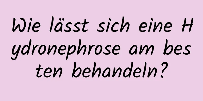 Wie lässt sich eine Hydronephrose am besten behandeln?