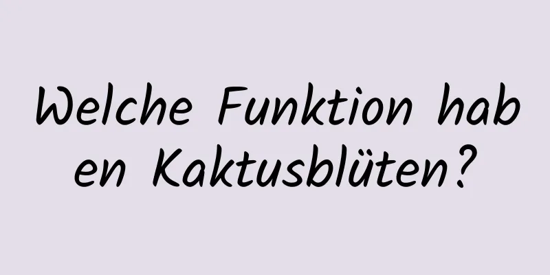 Welche Funktion haben Kaktusblüten?