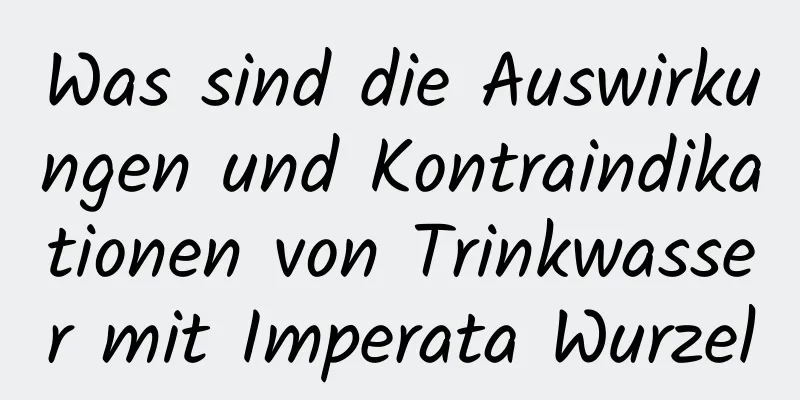 Was sind die Auswirkungen und Kontraindikationen von Trinkwasser mit Imperata Wurzel