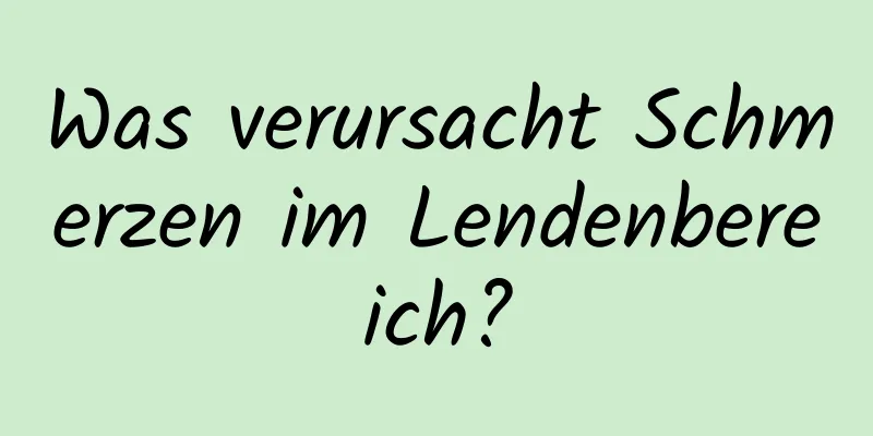 Was verursacht Schmerzen im Lendenbereich?