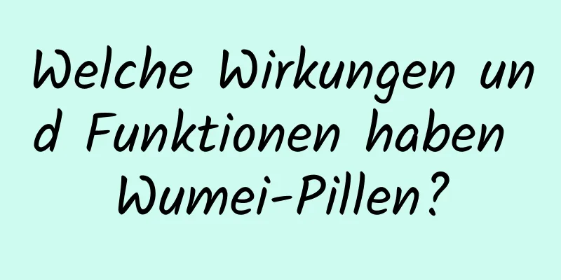 Welche Wirkungen und Funktionen haben Wumei-Pillen?