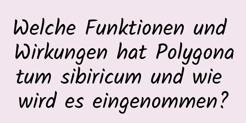 Welche Funktionen und Wirkungen hat Polygonatum sibiricum und wie wird es eingenommen?