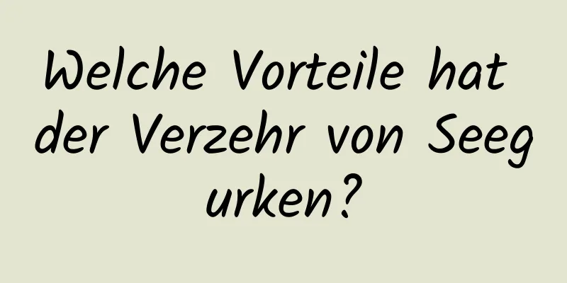 Welche Vorteile hat der Verzehr von Seegurken?