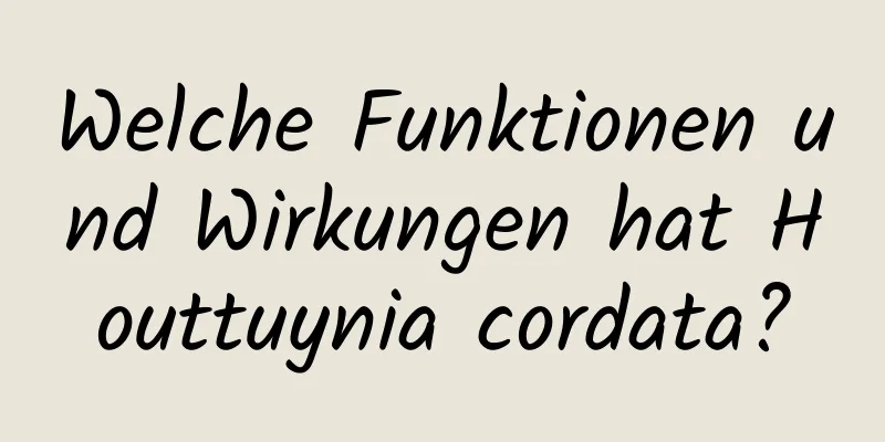 Welche Funktionen und Wirkungen hat Houttuynia cordata?