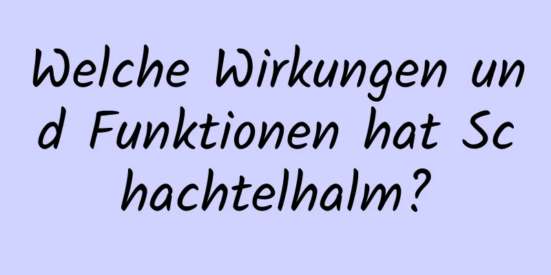 Welche Wirkungen und Funktionen hat Schachtelhalm?