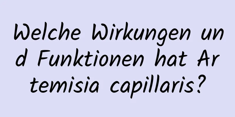 Welche Wirkungen und Funktionen hat Artemisia capillaris?