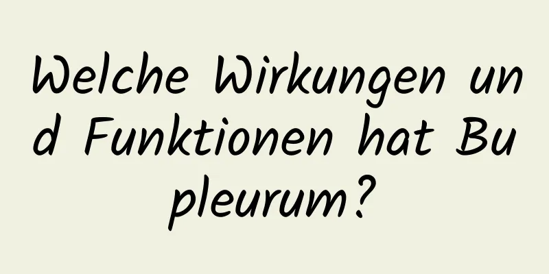 Welche Wirkungen und Funktionen hat Bupleurum?