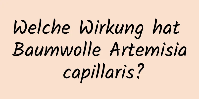 Welche Wirkung hat Baumwolle Artemisia capillaris?