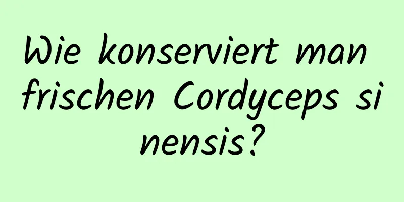 Wie konserviert man frischen Cordyceps sinensis?