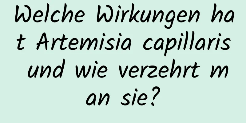 Welche Wirkungen hat Artemisia capillaris und wie verzehrt man sie?