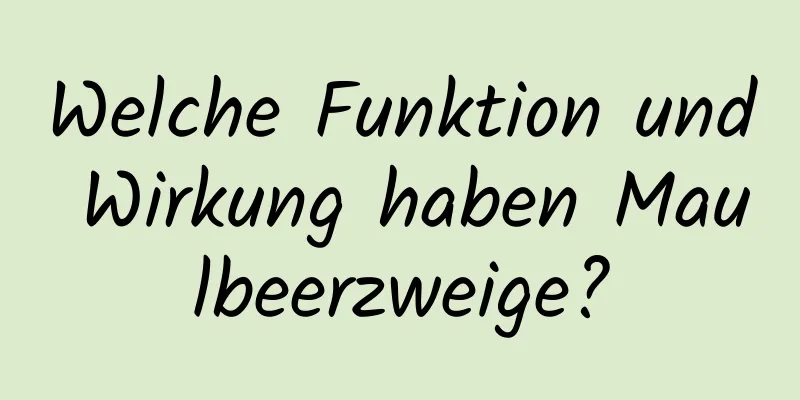 Welche Funktion und Wirkung haben Maulbeerzweige?