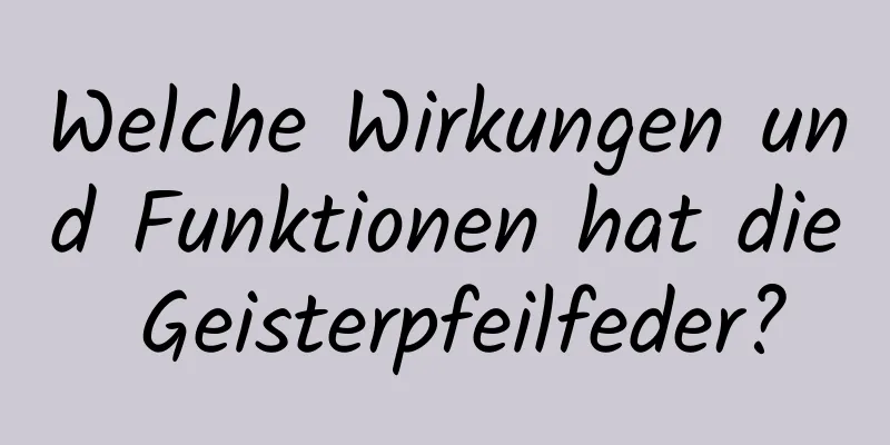 Welche Wirkungen und Funktionen hat die Geisterpfeilfeder?