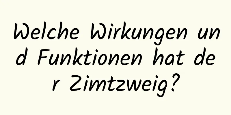 Welche Wirkungen und Funktionen hat der Zimtzweig?