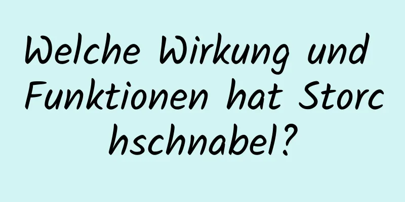 Welche Wirkung und Funktionen hat Storchschnabel?