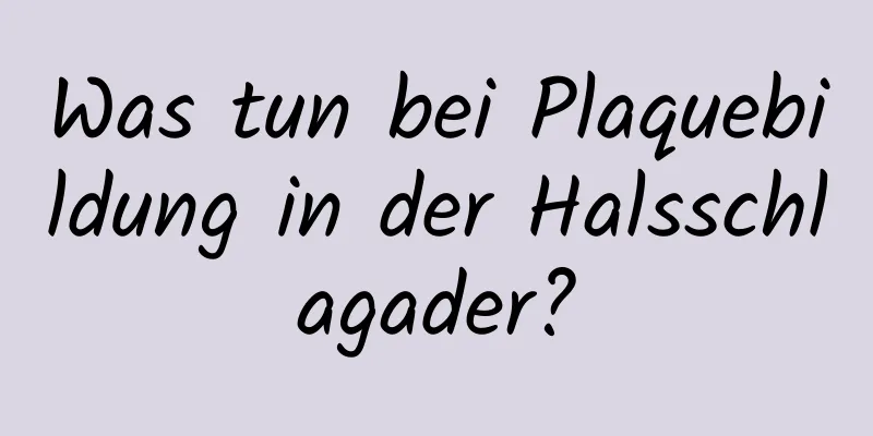 Was tun bei Plaquebildung in der Halsschlagader?