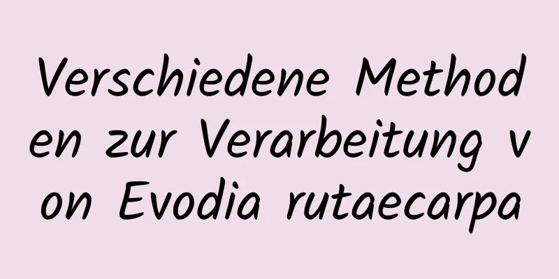 Verschiedene Methoden zur Verarbeitung von Evodia rutaecarpa