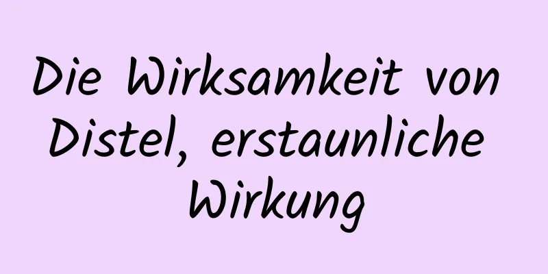 Die Wirksamkeit von Distel, erstaunliche Wirkung