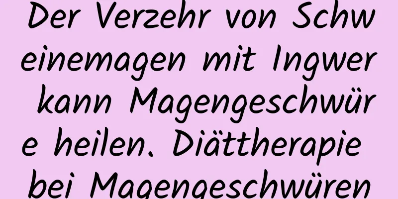 Der Verzehr von Schweinemagen mit Ingwer kann Magengeschwüre heilen. Diättherapie bei Magengeschwüren