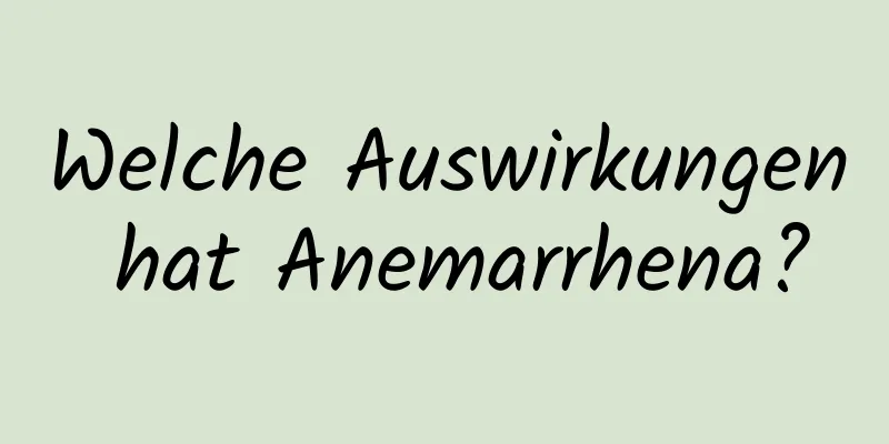 Welche Auswirkungen hat Anemarrhena?