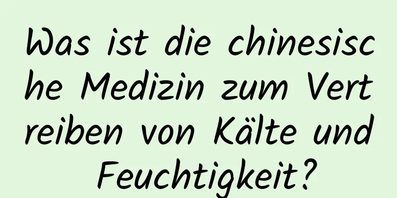 Was ist die chinesische Medizin zum Vertreiben von Kälte und Feuchtigkeit?