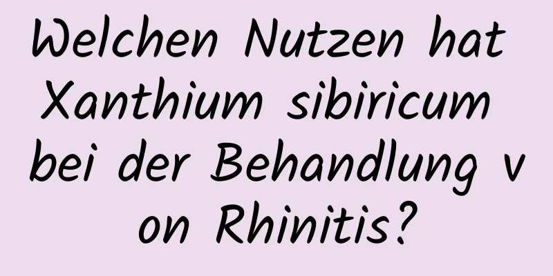 Welchen Nutzen hat Xanthium sibiricum bei der Behandlung von Rhinitis?