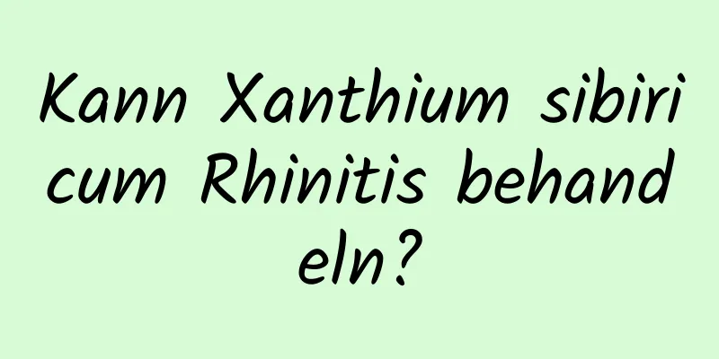 Kann Xanthium sibiricum Rhinitis behandeln?